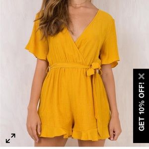 Princess Polly Mustard Romper